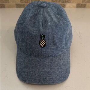 Blue Denim Women's Cap with Pineapple Embroidery 🧵 🪡🍍🧢 *New